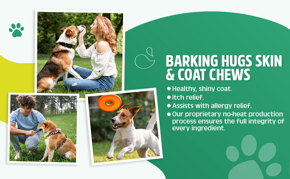 Barking Hugs Skin & Coat Chews Omega 3 Fish Oil for Dogs